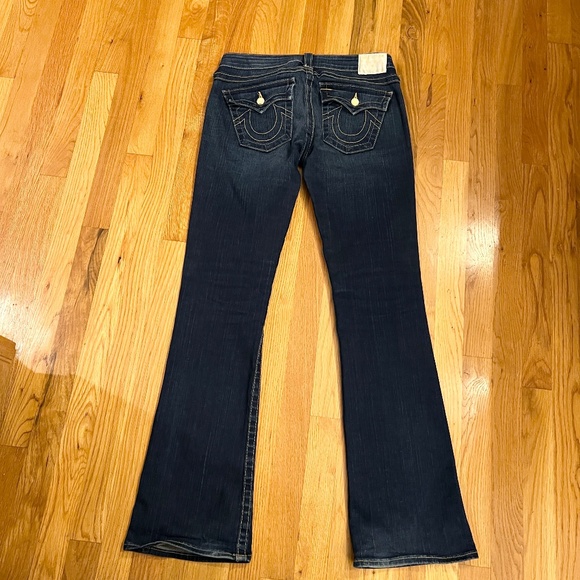 EUC Women's True Relgion Becky Bootcut Jeans Swarovski Crystal Buttons Size 28 - Picture 3 of 9